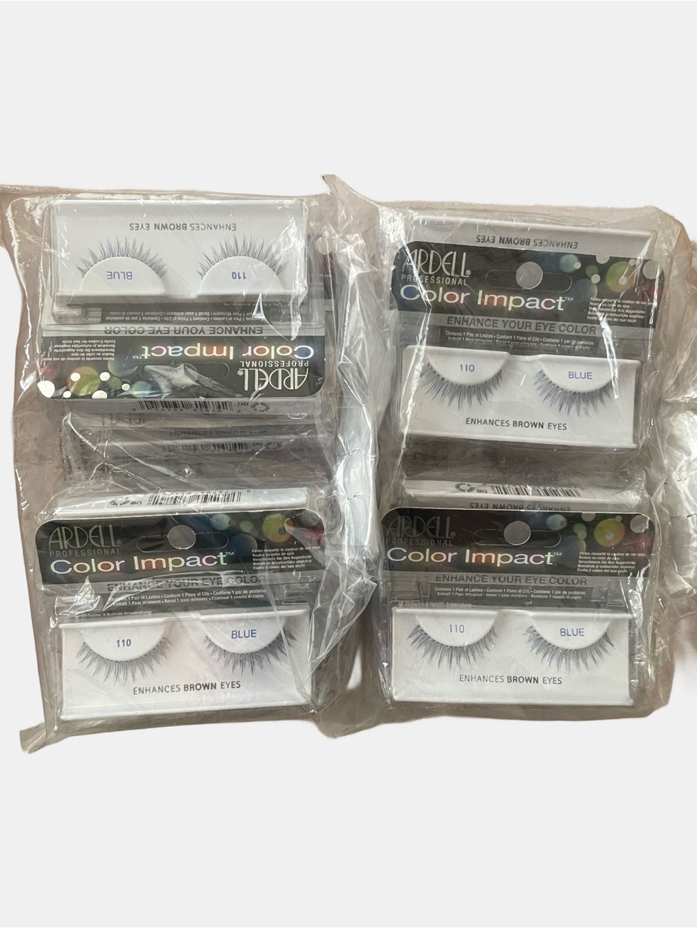 16 Pairs Ardell Professional Color Impact 110 Blue Eyelashes Enhances Brown Eyes